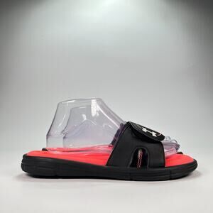 Under Armour Ignite VIII Black Red Slide Lightweight Sandals Women's Size 10